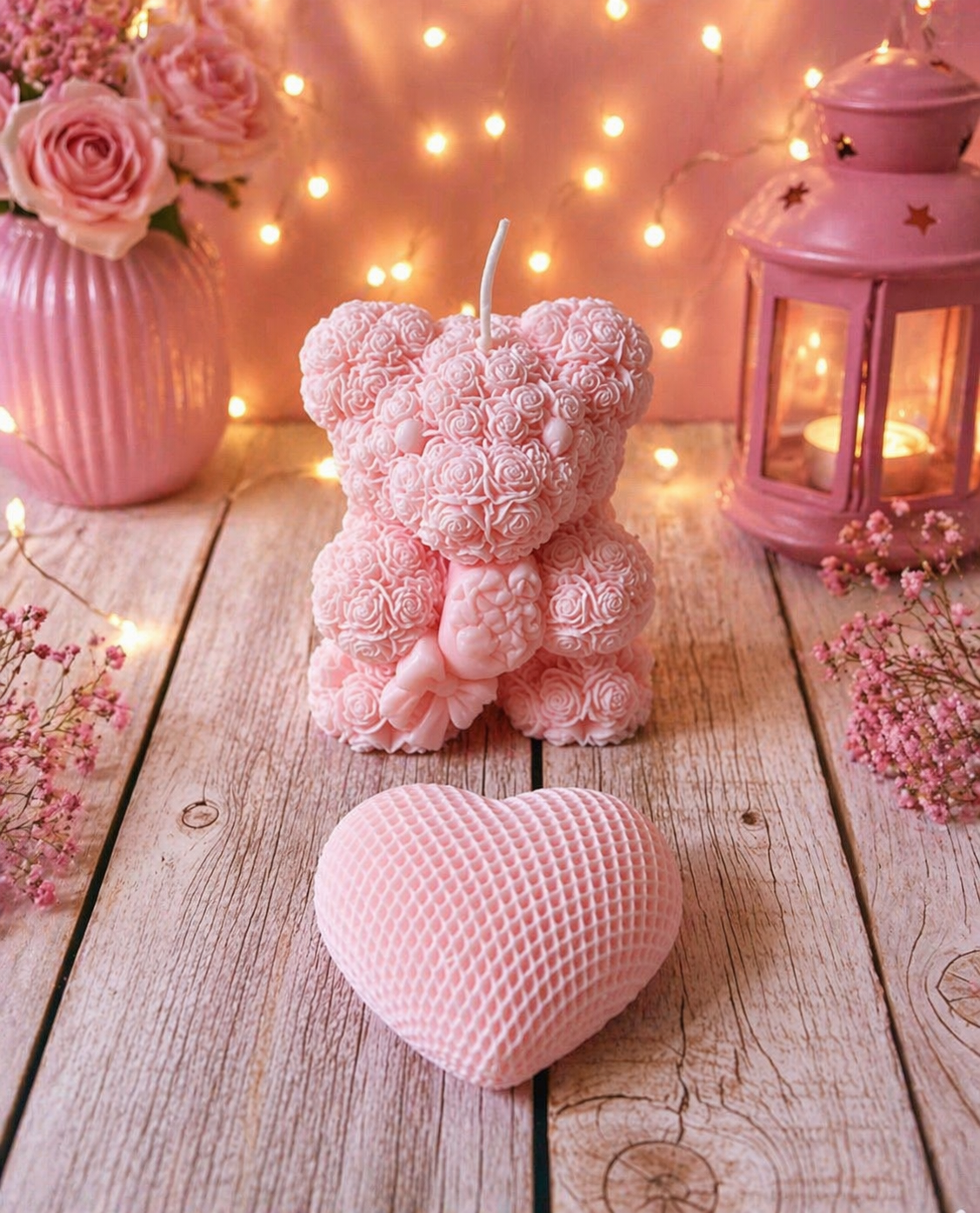 Bear Candle & Heart combo